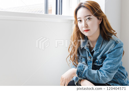 A woman with unique clothes 120404571