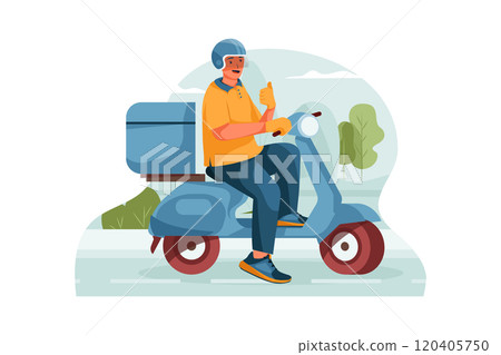 The happy shipper on the way to delivery The happy shipper on the way to delivery 120405750