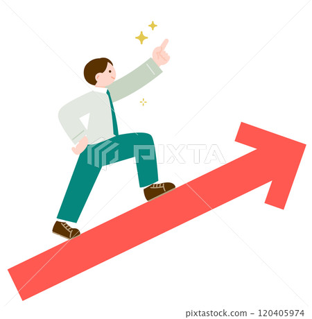 Illustration of a businessman symbolizing success and growth Illustration of a businessman symbolizing success and growth 120405974
