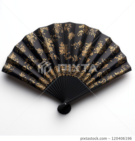 decorative hand fan featuring intricate gold patterns on black background, perfect for adding elegance to any setting. This fan showcases exquisite craftsmanship and artistic design decorative hand fan featuring intricate gold patterns on black background, perfect for adding elegance to any setting. This fan showcases exquisite craftsmanship and artistic design 120406196