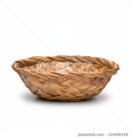 decorative handwoven basket with natural texture, perfect for home decor or storage. Its intricate design adds rustic charm to any space 120406198