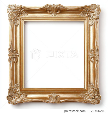 decorative picture frame with intricate gold detailing, perfect for showcasing art or photographs. Its elegant design adds touch of luxury to any space 120406209