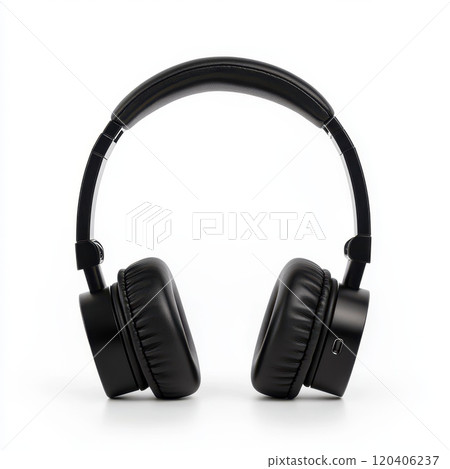 High quality black wireless headphones with sleek design and comfortable ear cushions. Perfect for music lovers and audiophiles seeking immersive sound experiences 120406237