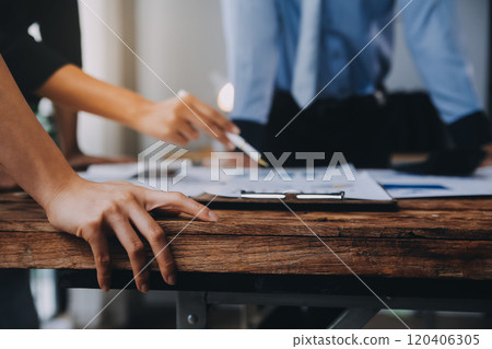 Fund managers team consultation and discuss about analysis Investment stock market at office Fund managers team consultation and discuss about analysis Investment stock market at office 120406305