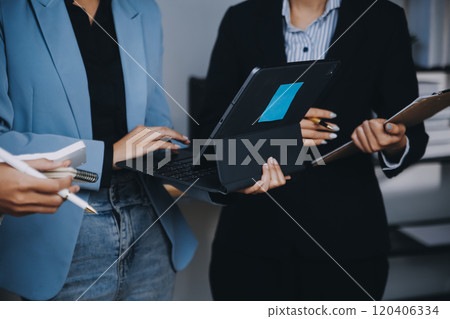 Fund managers team consultation and discuss about analysis Investment stock market at office Fund managers team consultation and discuss about analysis Investment stock market at office 120406334