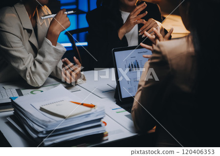 Fund managers team consultation and discuss about analysis Investment stock market at office Fund managers team consultation and discuss about analysis Investment stock market at office 120406353