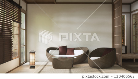 sofa armchair minimalist design muji style.3D rendering sofa armchair minimalist design muji style.3D rendering 120406562