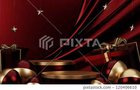 Theme Christmas product display stand minimal .3D rendering 120406610