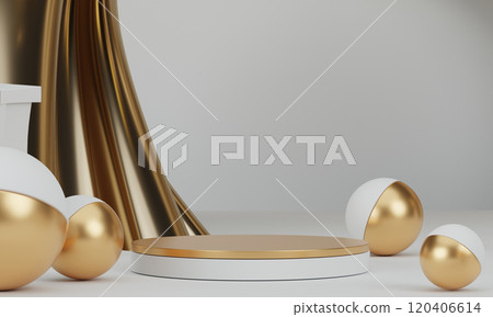 Theme Christmas product display stand minimal .3D rendering Theme Christmas product display stand minimal .3D rendering 120406614