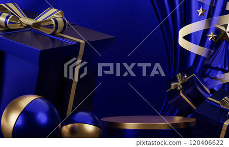 Theme Christmas product display stand minimal .3D rendering 120406622