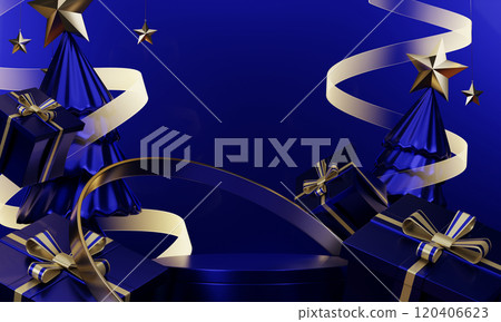 Theme Christmas product display stand minimal .3D rendering 120406623