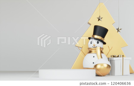 Theme Christmas product display stand minimal .3D rendering 120406636