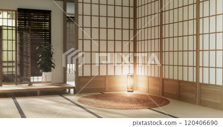 Muji style Empty modern japanese room minimal. Muji style Empty modern japanese room minimal. 120406690
