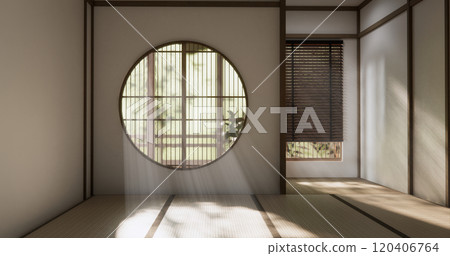 Mock up empty, Modern japanese tatami mat floor, room japanese traditional style. 3D rendering 120406764