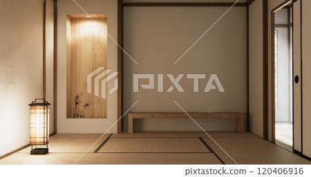 Muji style Empty modern japanese room minimal. Muji style Empty modern japanese room minimal. 120406916