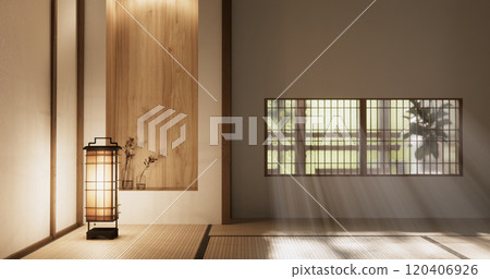 Muji style Empty modern japanese room minimal. Muji style Empty modern japanese room minimal. 120406926