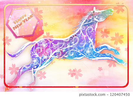 New Year's card Horse 2 120407450
