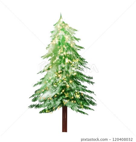 Christmas tree drawn in watercolor 120408032
