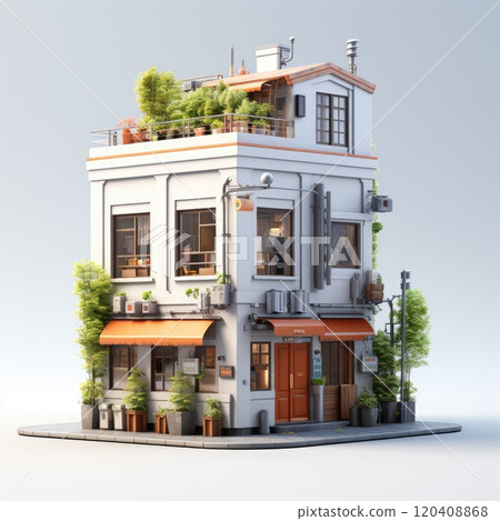 A small shop Building,  Store building. Shop rental or sale. Online shopping concept. 120408868