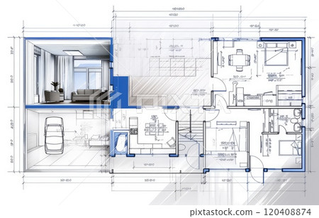 Interior design, home project and house architecture plan Interior design, home project and house architecture plan 120408874