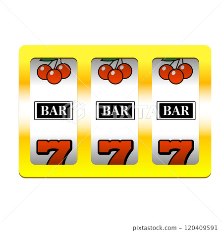 [Frame only] Slot machine illustration with texture, BAR alignment 120409591