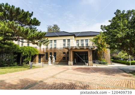 Building view of the Glass Museum of Hsinchu City in Taiwan. it was reconstructed from Hsinchu Civic Hall. 120409739