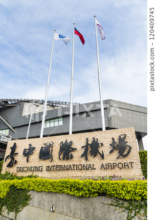 Building view of the passenger terminal at Taichung International Airport in Taichung, Taiwan. 120409745