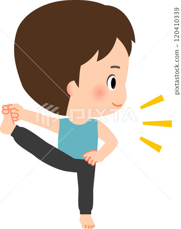 一名身穿訓練服的男子單腳站立 120410339