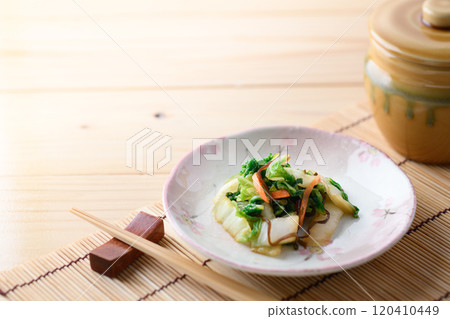 Easy to make at home ♪ Lightly pickled Chinese cabbage and salted kelp Easy to make at home ♪ Lightly pickled Chinese cabbage and salted kelp 120410449