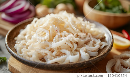 一盘美味的鱿鱼丝图片 120410854