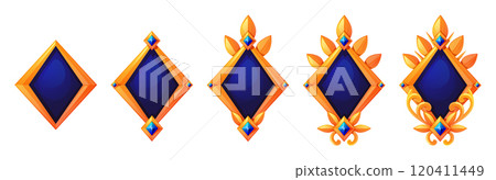 Progressive rank badges with golden border Progressive rank badges with golden border 120411449