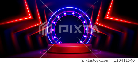 Round stage with spotlight illumination 120411540