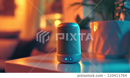 Close-Up of Compact Karaoke Microphone in Cozy Room 120411764