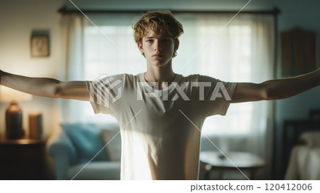 Confident Young Man Playfully Posing Strong Confident Young Man Playfully Posing Strong 120412006