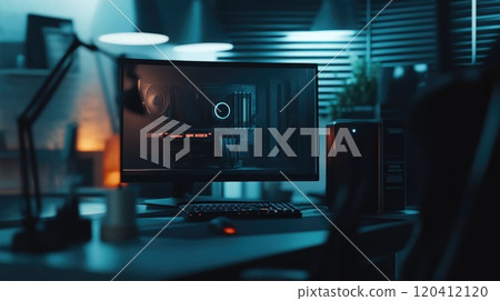 Modern Gaming PC Setup in a Stylish Room 120412120