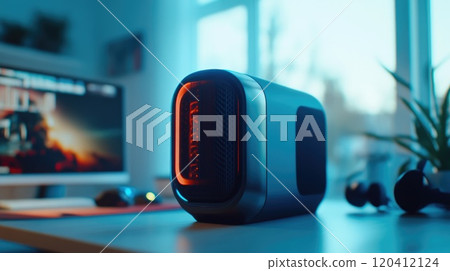 Stylish Mini Karaoke Microphone Resting on Counter Stylish Mini Karaoke Microphone Resting on Counter 120412124