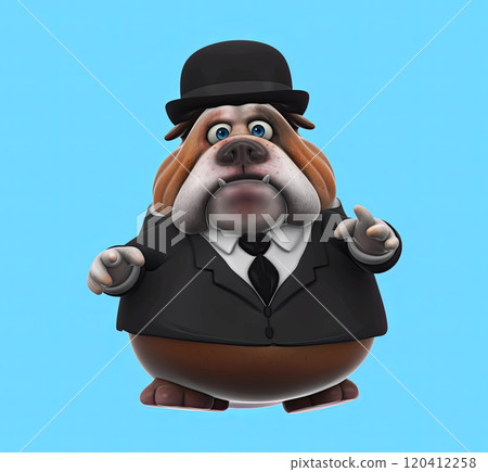 Fun 3D cartoon character illustration 120412258