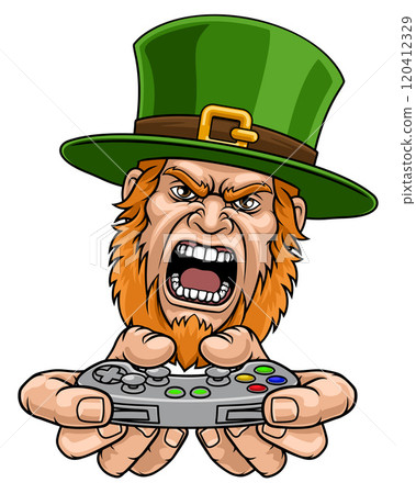 Leprechaun Celtic Irish Gamer Mascot 120412329