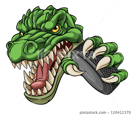 Crocodile Dinosaur Alligator Hockey Sports Mascot 120412370