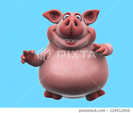 Fun 3D cartoon character 120412608