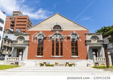 Building view of the Former Hsinchu Assembly Hall in Taiwan. It is now the National Hsinchu Living Art Center as a venue for exhibitions, and public activity. 120413256