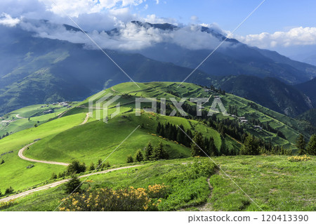 Aerial shot footage of Kackar mountain ranges and plateaus in Rize province. 120413390