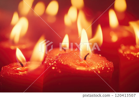 Red-Themed Christmas Candle Decoration Red-Themed Christmas Candle Decoration 120413507