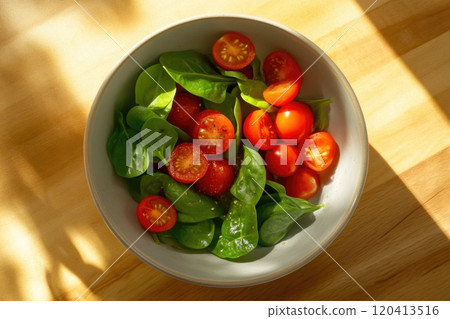 Healthy Salad Ingredients with Sunlight Shadows 120413516