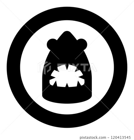 Shark head icon in circle round black color vector illustration image solid outline style Shark head icon in circle round black color vector illustration image solid outline style 120413545