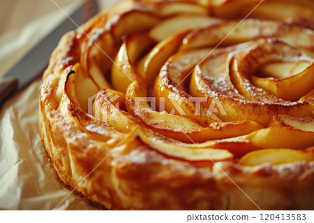 Fresh Apple Tart with Light Cinnamon Dust 120413583