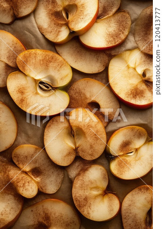 Cinnamon-Sprinkled Apple Tart Fresh Out of the Oven 120413777
