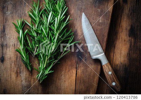 Fresh Herb Rosemary for Cooking Preparation Fresh Herb Rosemary for Cooking Preparation 120413786