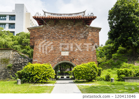 The formerly East Gate remains of Tainan Prefectural City Wall and Minor West Gate, Taiwan. It is part of the National Cheng Kung University campus. 120413846