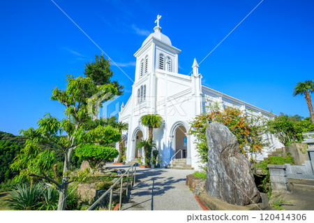 初秋的天主教大江教堂，熊本縣天草市 120414306
